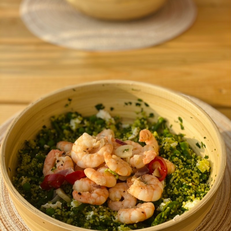 Diner | Groene couscous met&nbsp;garnalen
